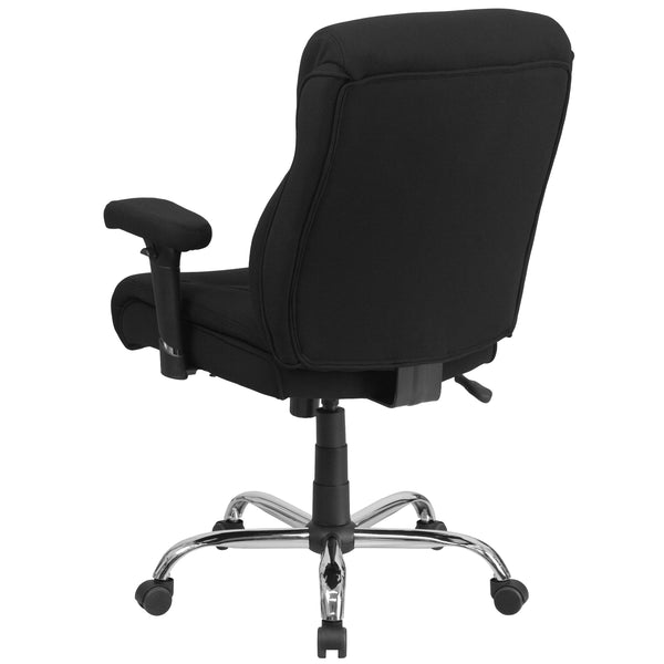 Black Fabric |#| Big & Tall 400 lb. Rated Mid-Back Black Fabric Ergonomic Task Office Chair