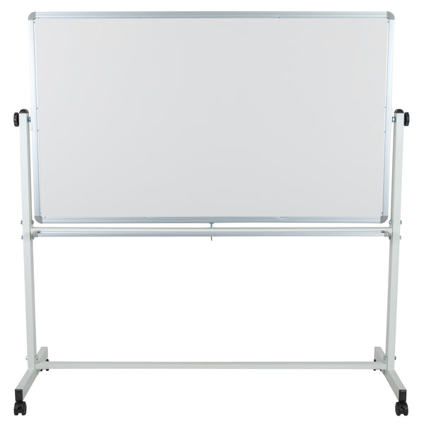 62.5"W x 62.25"H |#| 62.5"W x 62.25"H Reversible Mobile Cork Bulletin & White Board with Pen Tray