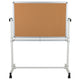 45.25"W x 54.75"H |#| 45.25"W x 54.75"H Reversible Mobile Cork Bulletin & White Board with Pen Tray