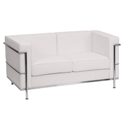 Hercules Regal Series Contemporary LeatherSoft Loveseat with Encasing Frame - View 1
