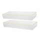 Set of 2 Plastic Stacking Desk Drawer Organizers with Gold Trim - 15 x 6