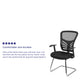 Black Mesh Side Reception Chair with Chrome Sled Base - Conference Room Chair