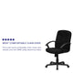 Black |#| Mid-Back Black Fabric Executive Swivel Office Chair with Nylon Arms