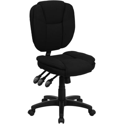 Mid-Back Multifunction Swivel Ergonomic Task Office Chair with Pillow Top Cushioning - View 1