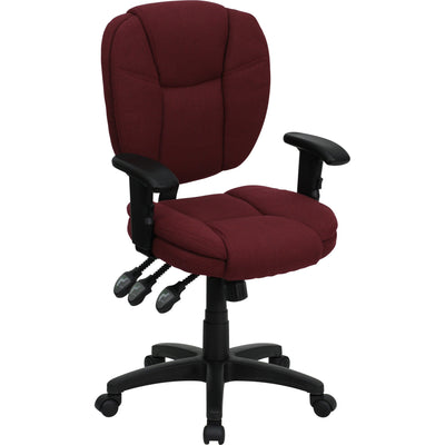 Mid-Back Multifunction Swivel Ergonomic Task Office Chair with Pillow Top Cushioning and Adjustable Arms - View 1