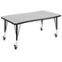 Mobile 28"W x 47.5"L Rectangle Wave Flexible Collaborative Thermal Laminate Activity Table - Height Adjustable Short Legs
