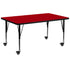 Mobile 30''W x 72''L Rectangular Thermal Laminate Activity Table - Height Adjustable Short Legs