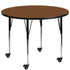 Mobile 42'' Round HP Laminate Activity Table - Standard Height Adjustable Legs