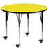 Mobile 48'' Round HP Laminate Activity Table - Standard Height Adjustable Legs