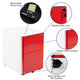 White and Red |#| Modern 3-Drawer Mobile Locking Filing Cabinet-White with Red Faceplate