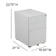 White |#| Modern 3-Drawer Mobile Locking Filing Cabinet Storage Organizer-White