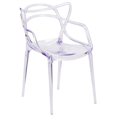 Nesting Series Transparent Fluid Style Stacking Side Chair - View 1