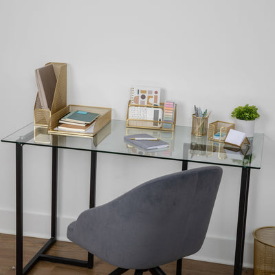 Ryder Mesh Metal 6pc Set Desktop Organizers and Accessories, Holds Files, Magazines, Letters, Pens, Sticky Notes and Business Cards - View 2