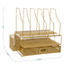 Premium Large Mesh Metal Desktop Storage Organizer With Drawer in Gold