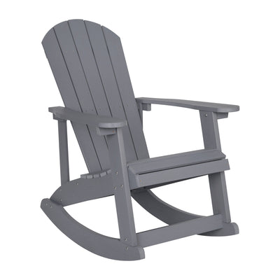 Savannah All-Weather Poly Resin Wood Adirondack Rocking Chair with Rust Resistant Stainless Steel Hardware - View 1