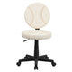 Brown and Cream |#| Baseball Vinyl Upholstered Swivel Task Office Chair with Adjustable Height