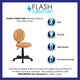Black and Orange |#| Basketball Vinyl Upholstered Swivel Task Office Chair with Adjustable Height