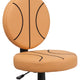 Black and Orange |#| Basketball Vinyl Upholstered Swivel Task Office Chair with Adjustable Height