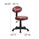 Brown |#| Football Vinyl Upholstered Swivel Task Office Chair with Adjustable Height