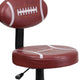 Brown |#| Football Vinyl Upholstered Swivel Task Office Chair with Adjustable Height