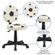 Black and White |#| Soccer Vinyl Upholstered Swivel Task Office Chair with Adjustable Height