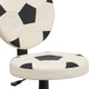 Black and White |#| Soccer Vinyl Upholstered Swivel Task Office Chair with Adjustable Height