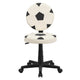 Black and White |#| Soccer Vinyl Upholstered Swivel Task Office Chair with Adjustable Height