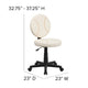 Brown and Cream |#| Baseball Vinyl Upholstered Swivel Task Office Chair with Adjustable Height