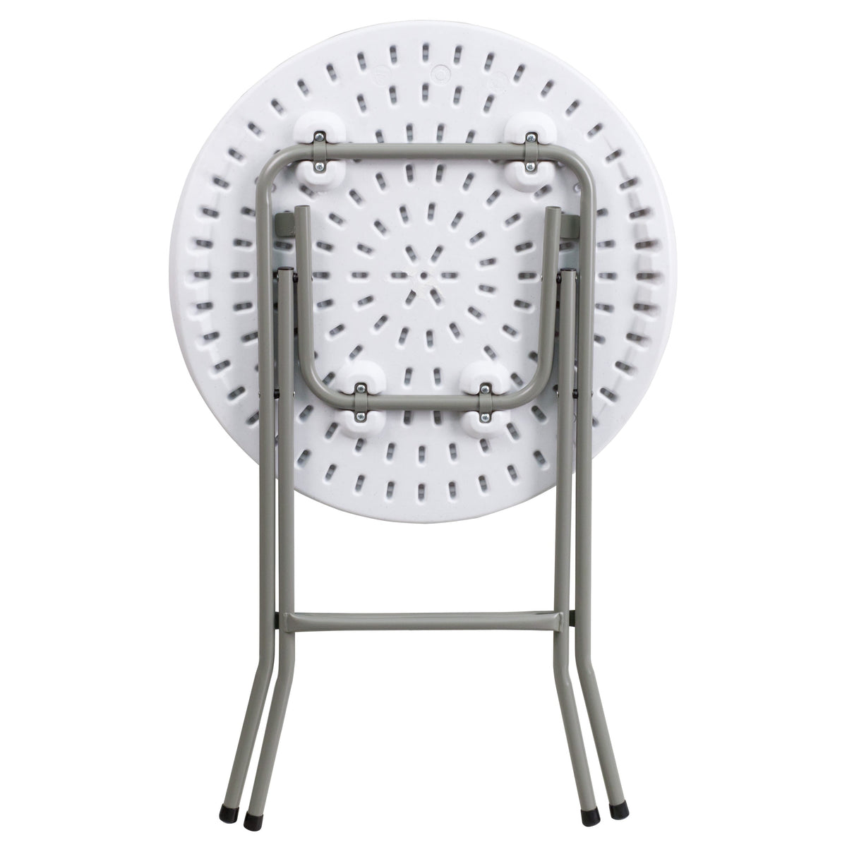 2-Foot Round Granite White Plastic Folding Table - Banquet / Event Folding Table