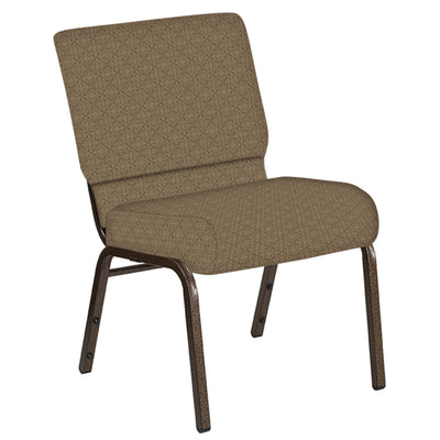 21''W Church Chair in Abbey Fabric - Gold Vein Frame