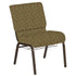 21''W Church Chair in Eclipse Fabric with Book Rack - Gold Vein Frame