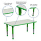 Green |#| 23.625inchW x 47.25inchL Rectangular Green Plastic Activity Table with Grey Top