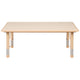 Natural |#| 23.625inchW x 47.25inchL Natural Plastic Adjustable Activity Table-School Table for 6