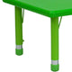 Green |#| 24inchW x 48inchL Rectangular Green Plastic Height Adjustable Activity Table