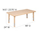 Natural |#| 24inchW x 48inchL Natural Plastic Adjustable Activity Table - School Table for 6