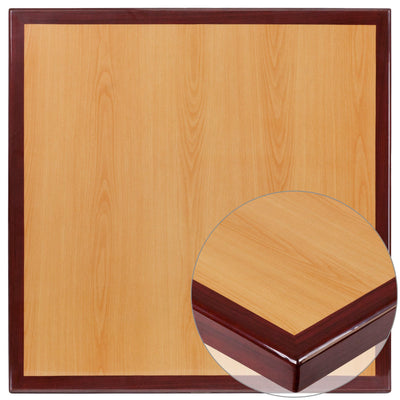 24" Square 2-Tone High-Gloss Resin Table Top with 2" Thick Drop-Lip - View 1