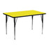 24''W x 48''L Rectangular HP Laminate Activity Table - Standard Height Adjustable Legs