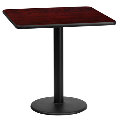 24'' Square Laminate Table Top with 18'' Round Table Height Base