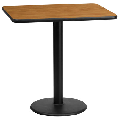 24'' x 30'' Rectangular Laminate Table Top with 18'' Round Table Height Base - View 1