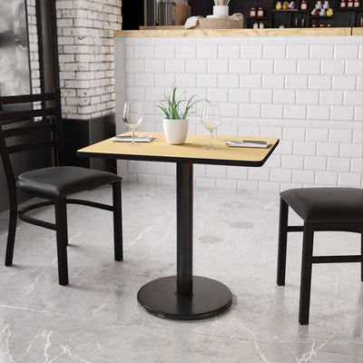 24'' x 30'' Rectangular Laminate Table Top with 18'' Round Table Height Base - View 2
