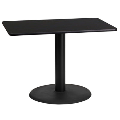 24'' x 42'' Rectangular Laminate Table Top with 24'' Round Table Height Base - View 1
