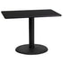 24'' x 42'' Rectangular Laminate Table Top with 24'' Round Table Height Base