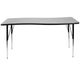 Grey |#| 26inchW x 60inchL Rectangular Wave Collaborative Grey Adjustable Height Activity Table