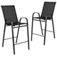 Black |#| 2 Pack Black Outdoor Barstools with Flex Comfort Material-Patio Stool