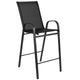 Black |#| 2 Pack Black Outdoor Barstools with Flex Comfort Material-Patio Stool