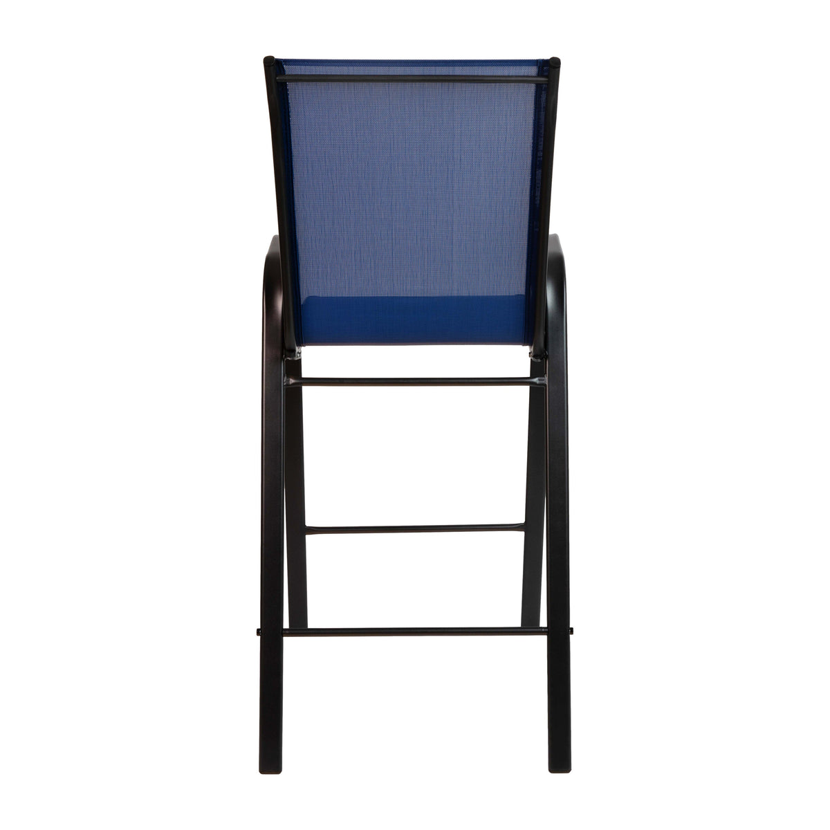 Navy |#| 2 Pack Navy Outdoor Barstools with Flex Comfort Material-Patio Stool