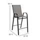 Gray |#| 2 Pack Gray Outdoor Barstools with Flex Comfort Material-Patio Stool