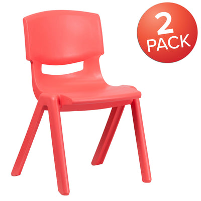 2 Pack Plastic Stackable School Chair with 15.5