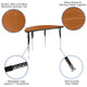 Oak |#| 2 Piece 47.5inch Circle Wave Flexible Oak Adjustable Activity Table Set