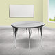 Grey |#| 2 Piece 47.5inch Circle Wave Flexible Grey Adjustable Activity Table Set